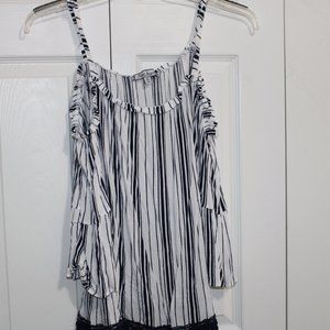 Crave Fame striped cold shoulder top size 2XL
